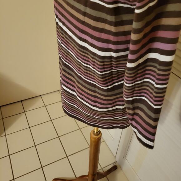 90s Croft & Barrow Striped Tweed Cotton Blend Snap Button Henley Top XL 3/4 Slee - Picture 3 of 8